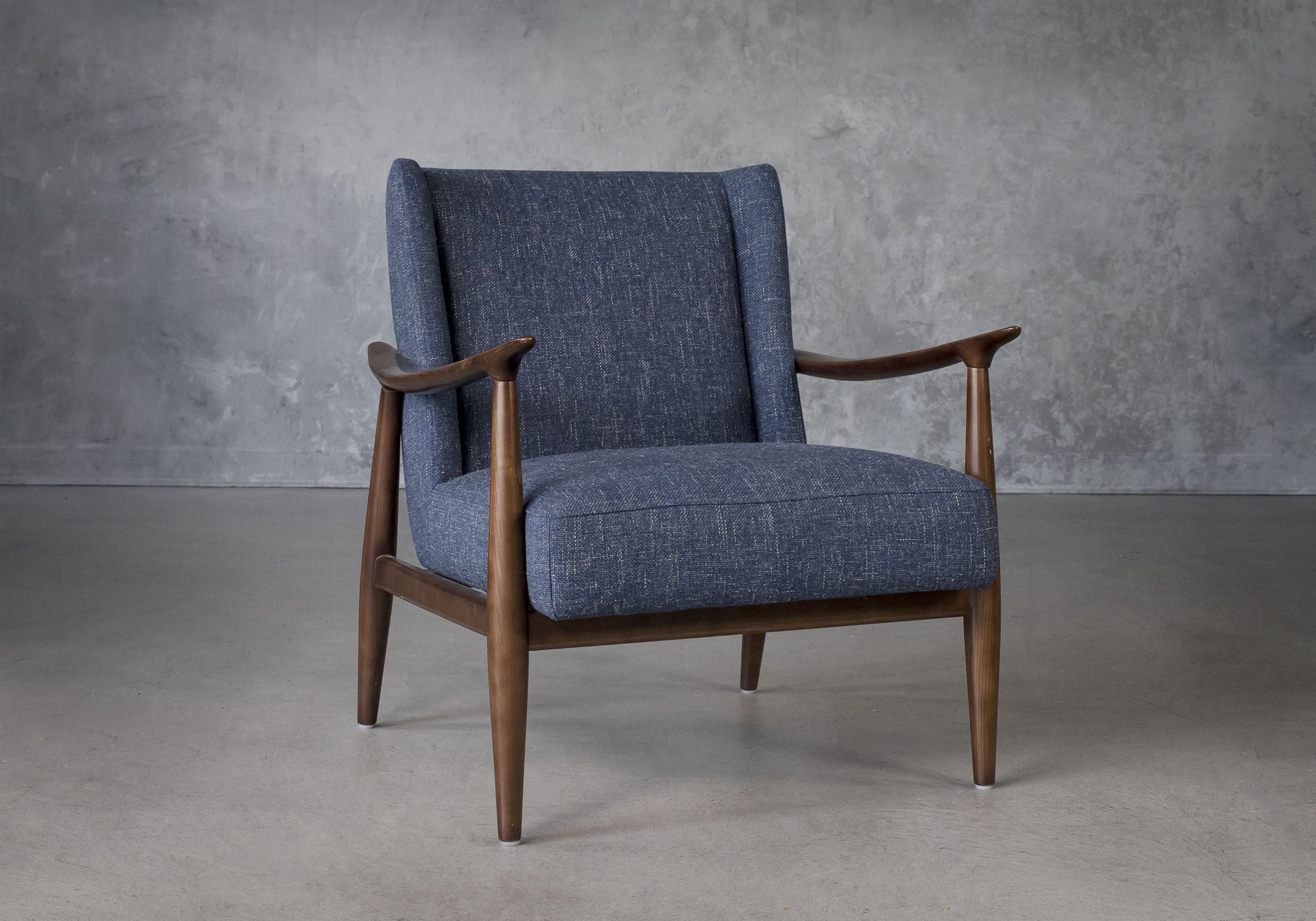 Clifton Chair in Blue (C1012) Fabric, Angle