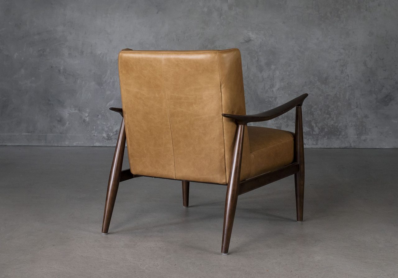 Clifton Chair in Camel Leather, Back