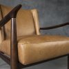 Clifton Chair in Camel Leather, Close Up
