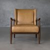 Clifton Chair in Camel Leather, Front