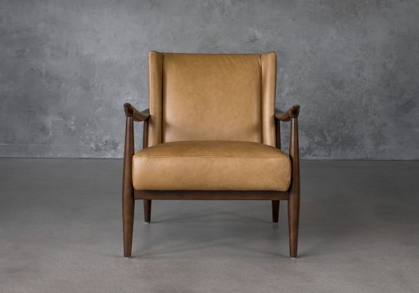 Clifton Chair in Camel Leather, Front