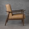 Clifton Chair in Camel Leather, Side