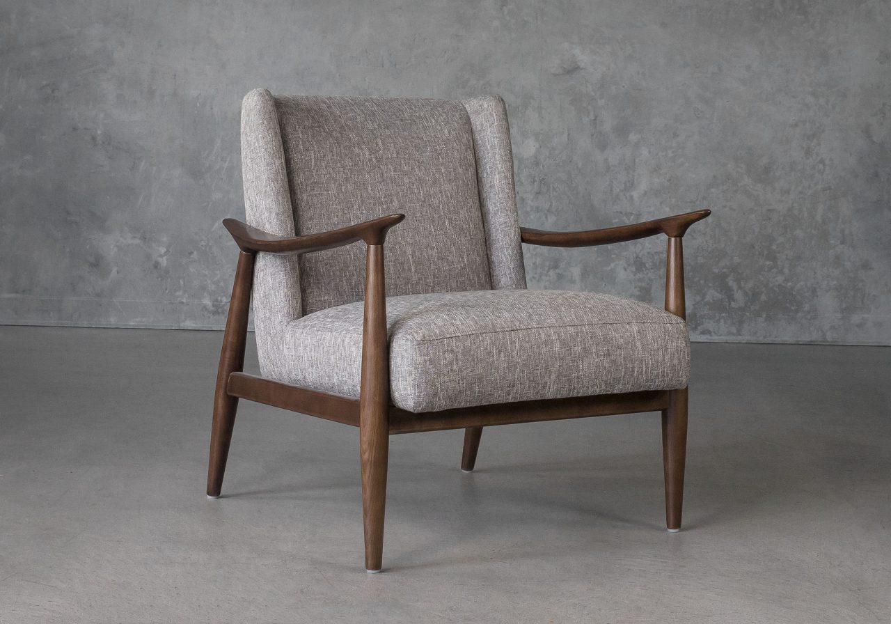 Clifton Chair in Grey (B543) Fabric, Angle