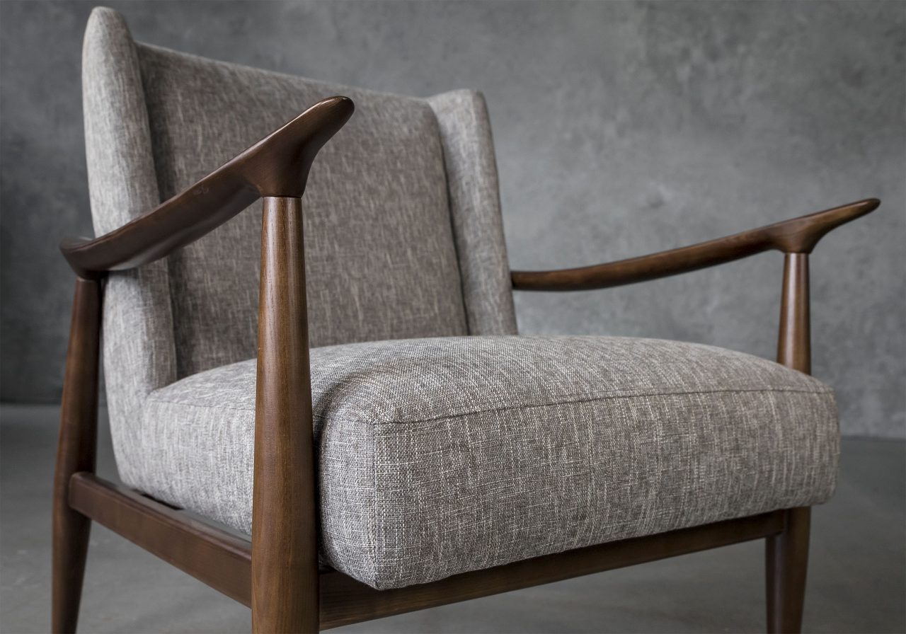 Clifton Chair in Grey (B543) Fabric, Close Up