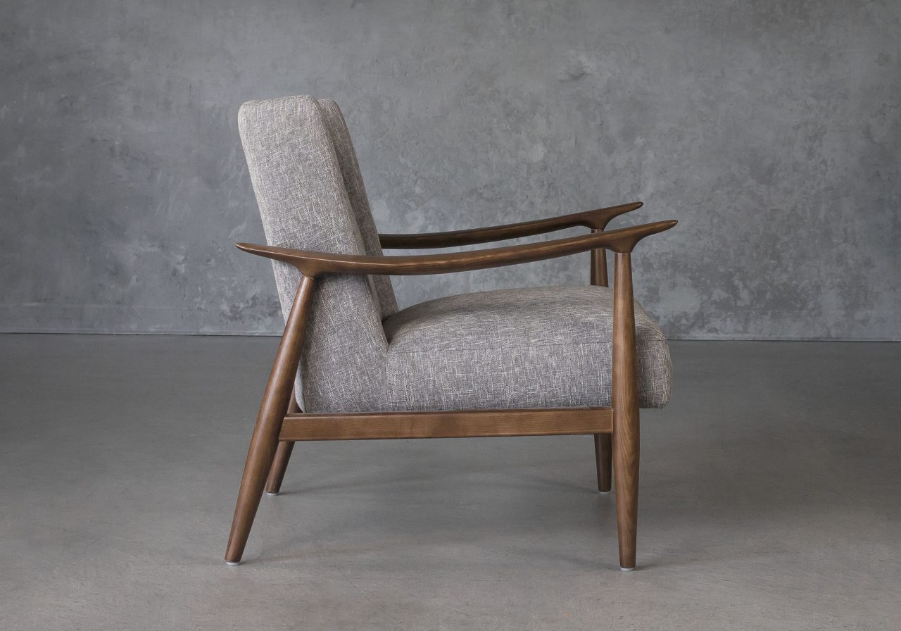 Clifton Chair in Grey (B543) Fabric, Side