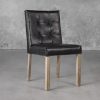 Columbia Dining Chair in Black Vinyl, Angle