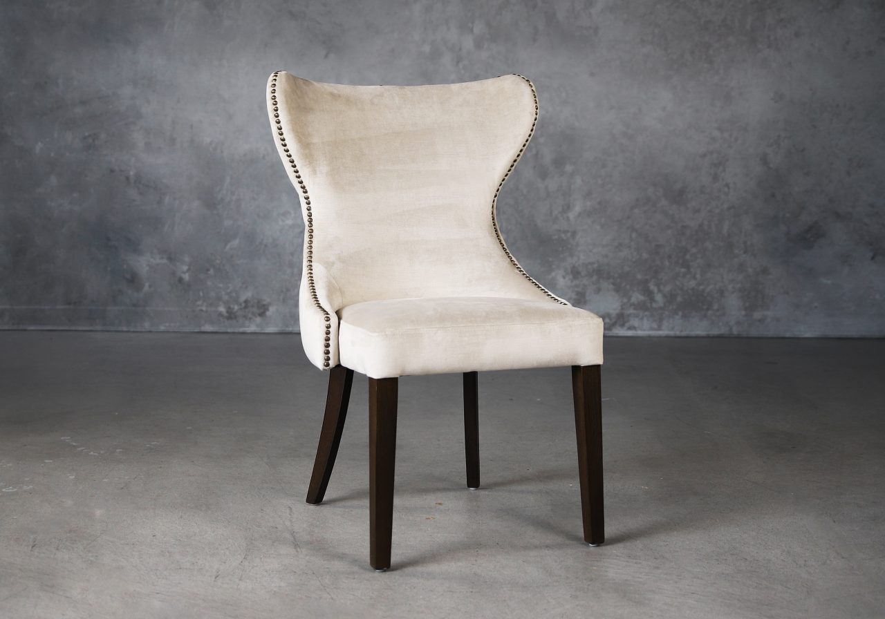 Darcy Dining Chair in Beige Fabric (C686), Angle