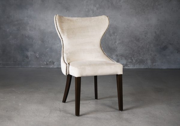 Darcy Dining Chair in Beige Fabric (C686), Angle