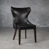 Darcy Dining Chair in Black Vinyl, Angle