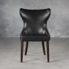 Darcy Dining Chair in Black Vinyl, Front