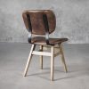 Declan Dining Chair in Brown Leather, Back