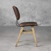 Declan Dining Chair in Brown Leather, Side