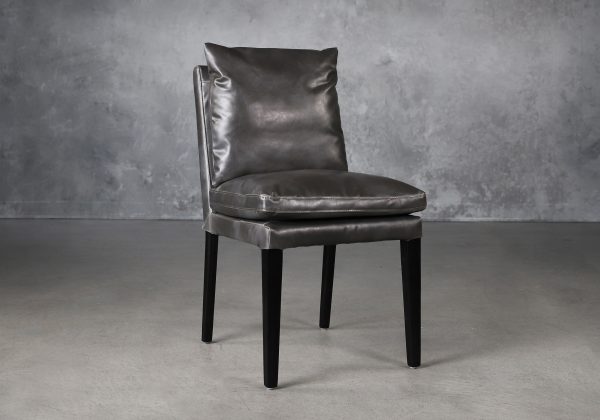Derek Dining Chair in Dark Grey Vinyl (CU627), Angle Derek Dining Chair in Dark Grey Vinyl (CU627), Angle
