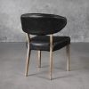 Drew Dining Chair in Black Leather, Back