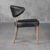 Drew Dining Chair in Black Leather, Side