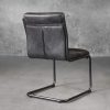 Dublin Dining Chair in Ebony Leather, Back