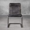 Dublin Dining Chair in Ebony Leather, Front