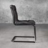 Dublin Dining Chair in Ebony Leather, Side