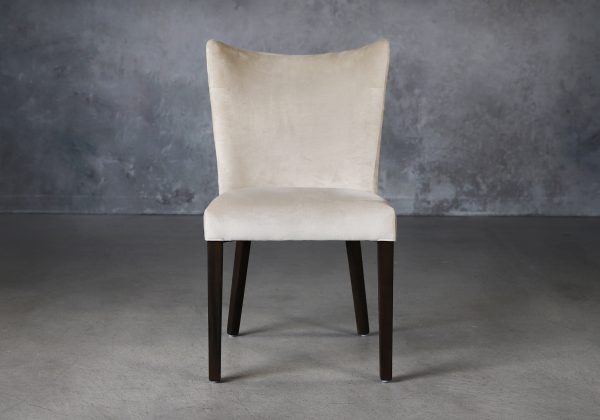 Greg Dining Chair in Beige (C686) Fabric and Nutmeg Legs, Front