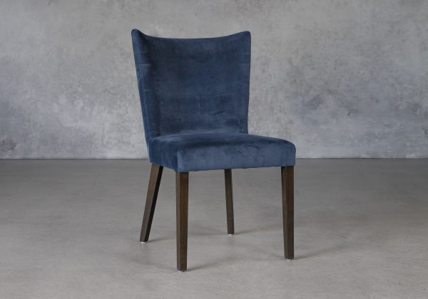 Greg Dining Chair in Teal (C758) Fabric and Nutmeg Legs, Angle