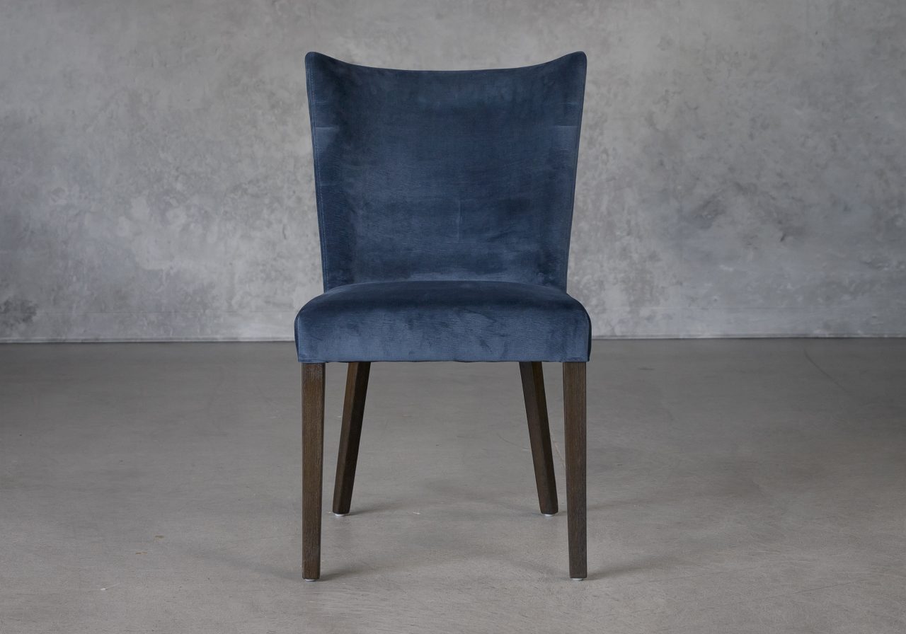 Greg Dining Chair in Teal (C758) Fabric and Nutmeg Legs, Front