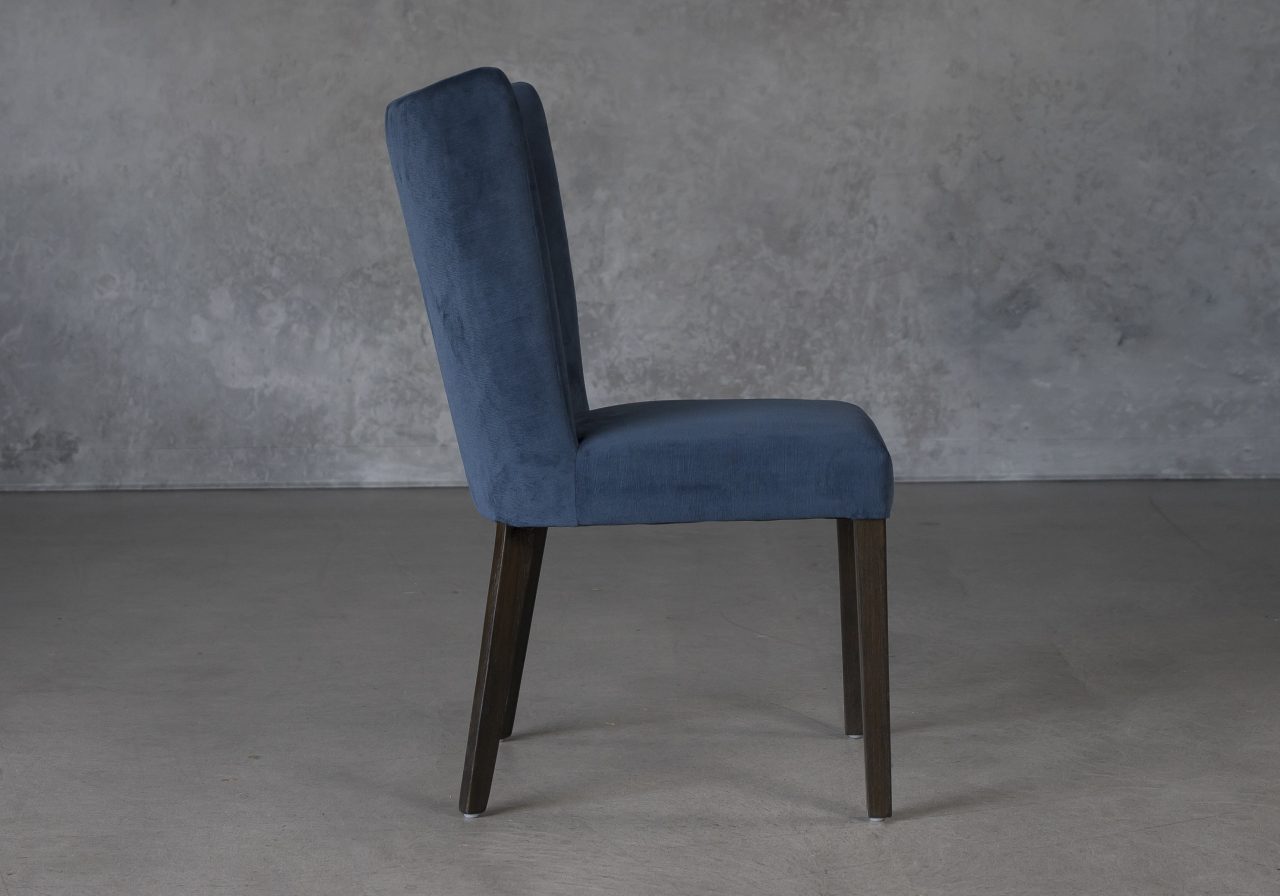 Greg Dining Chair in Teal (C758) Fabric and Nutmeg Legs, Side