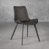 Hype Dining Chair in Grey Vinyl, Angle