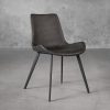 Hype Dining Chair in Grey Vinyl, Angle