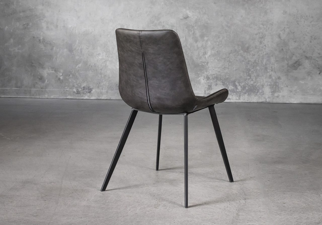 Hype Dining Chair in Grey Vinyl, Back