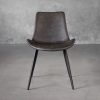 Hype Dining Chair in Grey Vinyl, Front