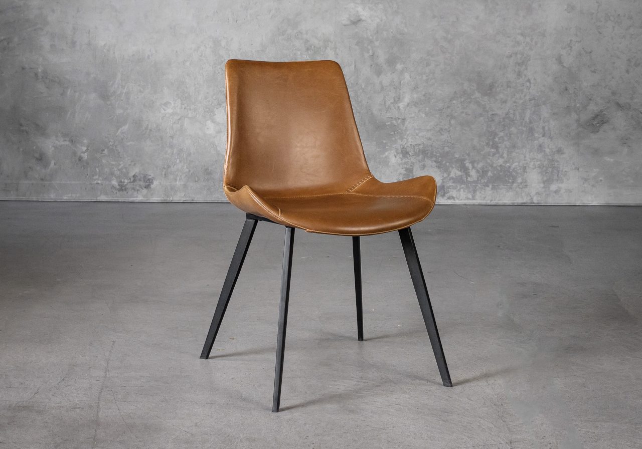 Hype Dining Chair in Tan Vinyl, Angle