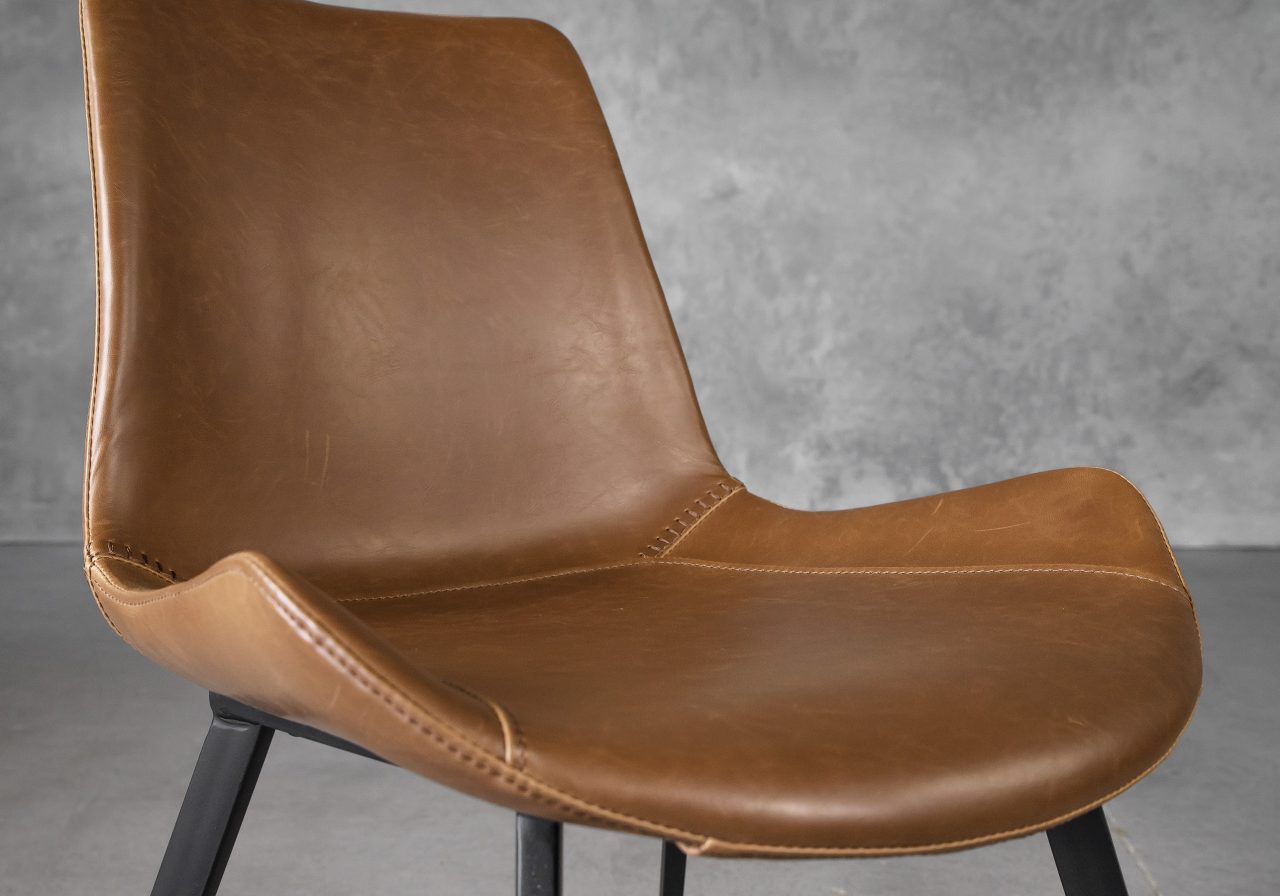 Hype Dining Chair in Tan Vinyl, Close Up