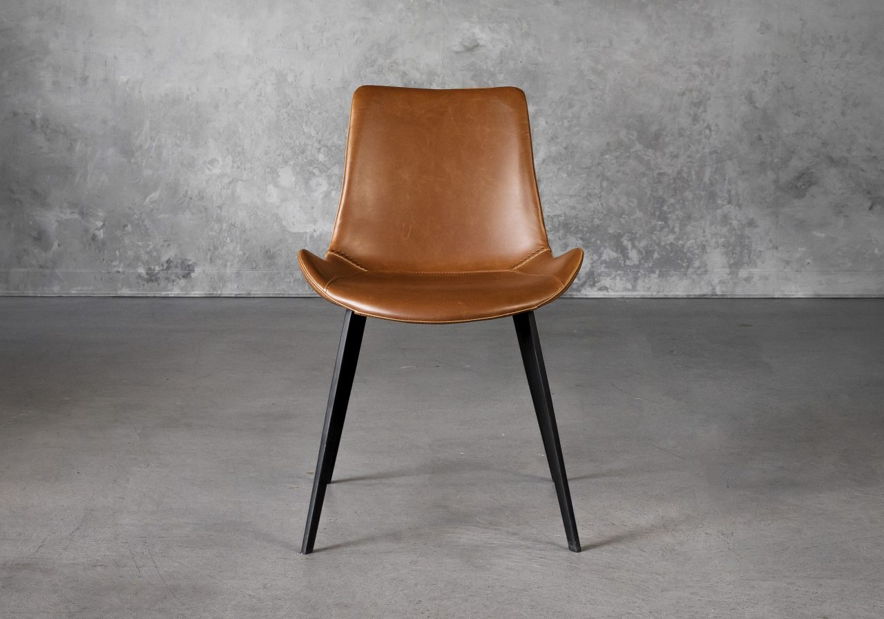 Hype Dining Chair in Tan Vinyl, Front