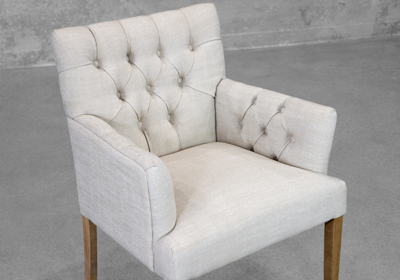 Jeanette Chair in Cream - Close Up