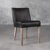 Jonny Dining Chair in Black Leather, Angle