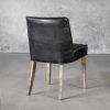 Jonny Dining Chair in Black Leather, Back