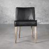 Jonny Dining Chair in Black Leather, Front