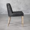 Jonny Dining Chair in Black Leather, Side