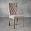 Kate Dining Chair in Beige Fabric, Angle