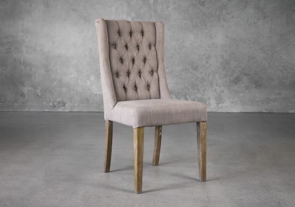 Kate Dining Chair in Beige Fabric, Angle Kate Dining Chair in Beige Fabric, Angle