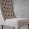 Kate Dining Chair in Beige Fabric, Close Up
