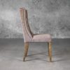 Kate Dining Chair in Beige Fabric, Side