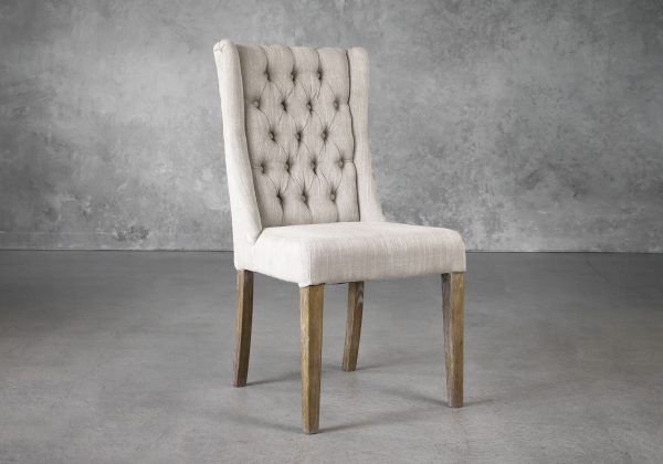 Kate Dining Chair in Cream Fabric, Angle