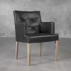 Leaf Dining Chair in Black Vinyl, Angle