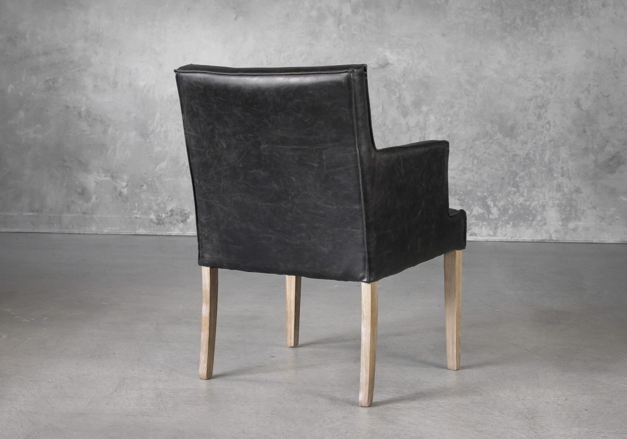 Leaf Dining Chair in Black Vinyl, Back