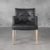 Leaf Dining Chair in Black Vinyl, Front
