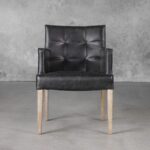 Leaf Dining Chair in Black Vinyl, Front