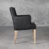 Leaf Dining Chair in Black Vinyl, Side