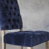 Lorena Dining Chair in Blue Velvet, Close Up