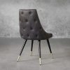 Norman Dining Chair in Charcoal Grey Fabric, Back